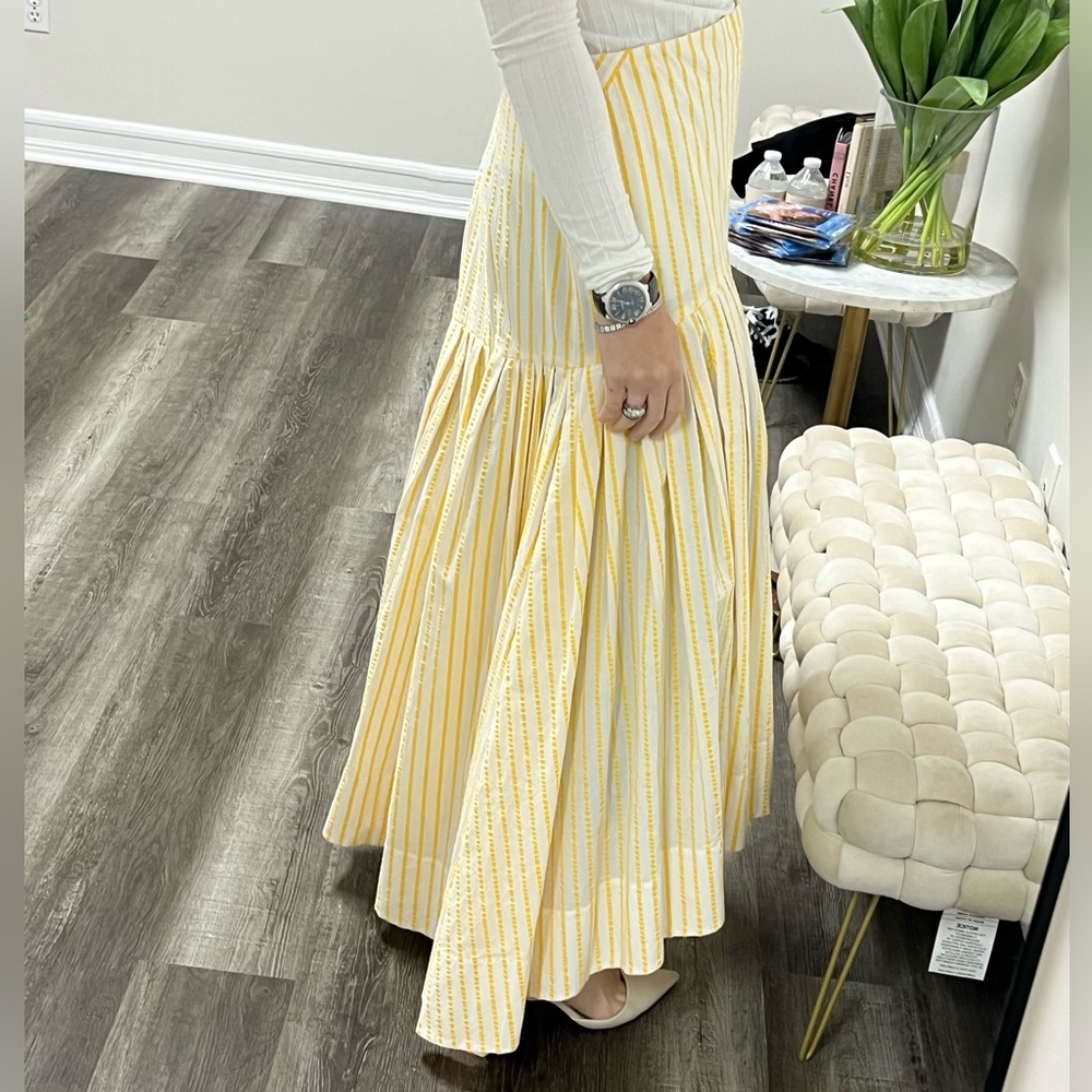 Rosie Assoulin Yellow stripe skirt